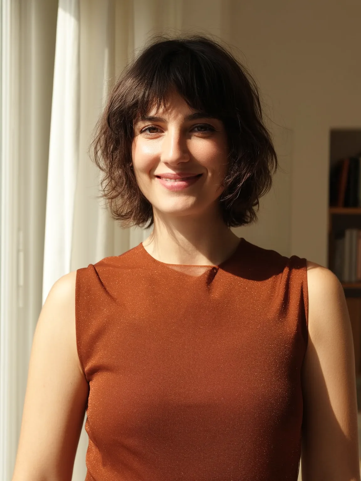 Chin-Length Soft Bob in Rich Espresso Brown